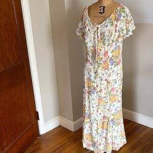 Vintage Liz Claiborne Multicolor Floral Maxi Dress 12